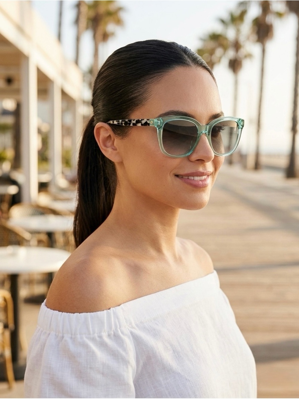 Kate Spade Gweniths 53mm Gradient Square Sunglasses – Teal Green Elegance